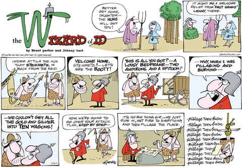 Wizard of Id Print: Pillage Then Burn